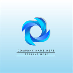 vector illustration of 3D Blue Logo for company and business.