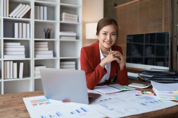 woman happiness plans for financial success by integrating budget and marketing strategies to...