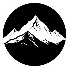 Mountain landscape silhouette vector art illustration