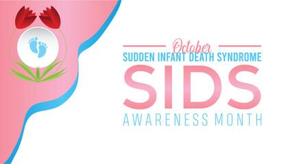 Sudden Infant death syndrome SIDS awareness month is observed every year on October. Medical Healthcare Awareness concept. background, placard, banner template Vector illustration design.