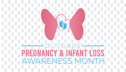Pregnancy And Infant Loss Awareness Month is observed every year on October. Medical Healthcare Awareness concept. background, placard, banner template Vector illustration design.
