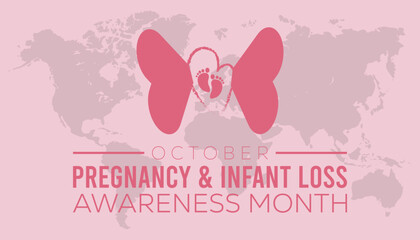 Pregnancy And Infant Loss Awareness Month is observed every year on October. Medical Healthcare Awareness concept. background, placard, banner template Vector illustration design.