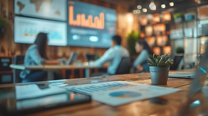 Business people and meeting for discussion in office by networking presentation and training with leader as web design Man staff and mentor for communication teamwork and ideas for pro : Generative AI