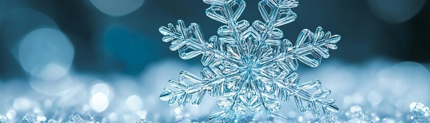 Christmas snowflake, intricate icy pattern, 3D illustration
