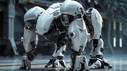 Fototapeta premium Imagine a 3D model of a sci-fi robot.