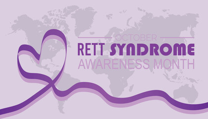 Rett Syndrome Awareness Month is observed every year on October. Medical Healthcare Awareness concept. background, placard, banner template Vector illustration design.