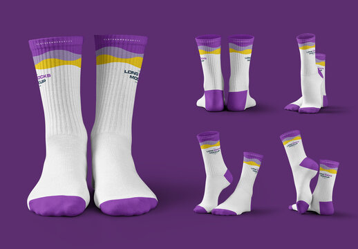 5 Mockups of High Socks 3D Style