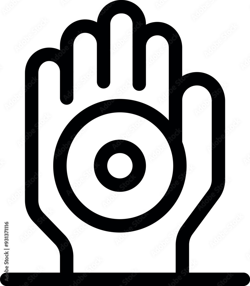 Poster hand holding a circle shape with a hole, symbolizing focus and precision in a simple and powerful wa