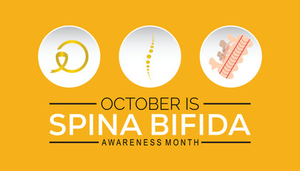 Spina Bifida Awareness Month is observed every year on October. Medical Healthcare Awareness concept. background, placard, banner template Vector illustration design.