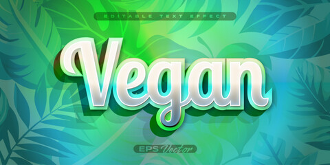 Naklejka premium Green eco editable nature vector text effect