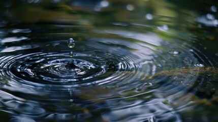 Imagine a droplet of water falling into a still pond in slow motion.