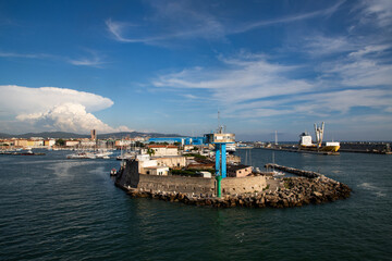 livorno port on sunny day, Italy