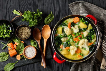 Kesakeitto, Finnish summer vegetable soup in a pot