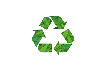 Recycling Symbol in Minimalist Icon Style on Clean White Background