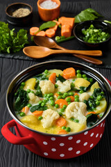 Kesakeitto, Finnish summer vegetable soup in a pot