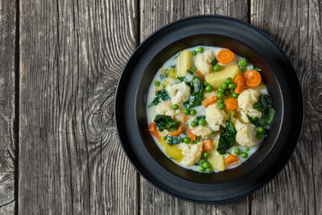 Kesakeitto, Finnish summer veggies soup in a bowl
