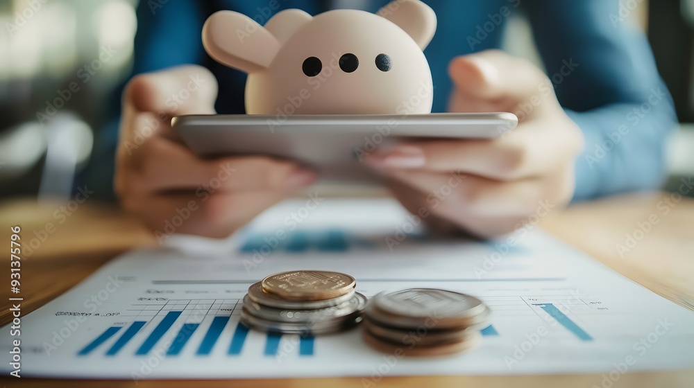 Poster Digital Wallet App Interface with Comprehensive Financial Planning Tools
