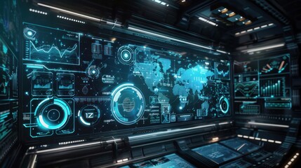 Futuristic Control Room Interface