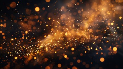 Golden flame of fire Fire embers particles over black background Fire sparks background Abstract dark glitter fire particles lights bonfire in motion blur : Generative AI