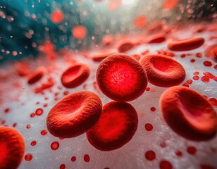 Microscopic Red Blood Cells Cluster