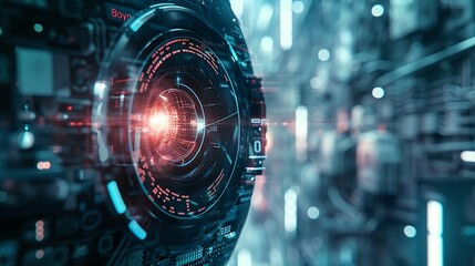 Business with technology Cyber security is critical to doing business in the era of AI computing Concepts of surveillance and security scanning of digital program cyber futuristic appl : Generative AI