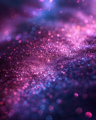 Purple Bokeh Glitter Background with Light Effects