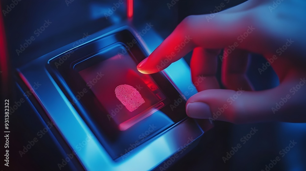 Poster Secure Digital Wallet with Fingerprint Scanner for Biometric Access to Financial Transactions