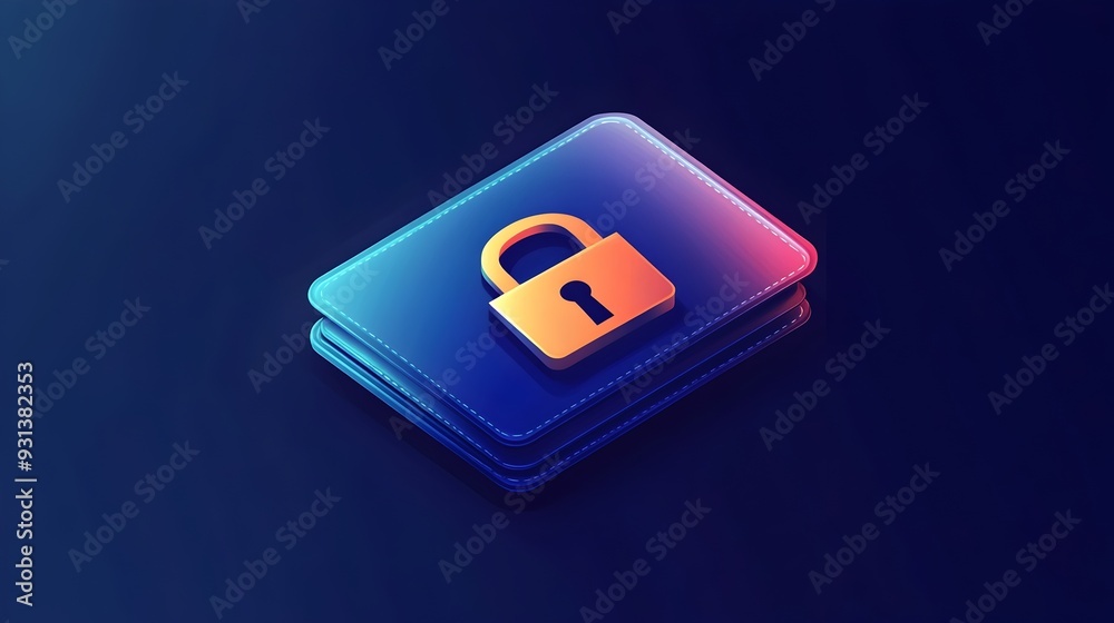 Aufkleber Secure Digital Wallet with Lock Icon for Private Online Transactions and Payments