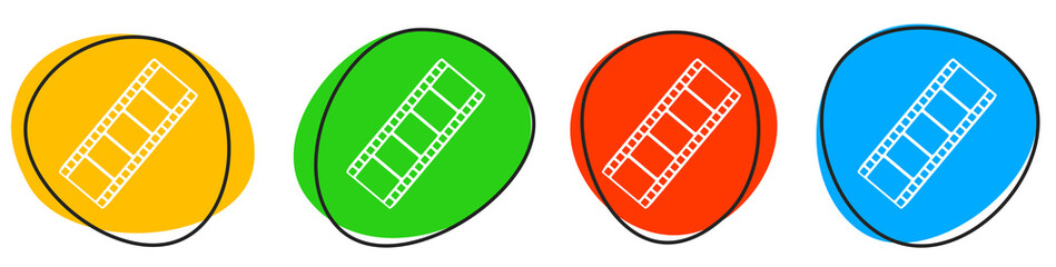 4 bunte Icons: Film - Button Banner
