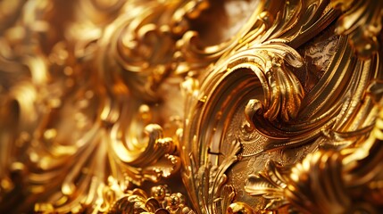 Golden baroque and  ornament elements : Generative AI