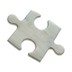 One puzzle piece standing alone on a clear background, great for creative projects and artwork