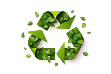 Sustainable Recycling and Clean Energy Icon Set on White Background