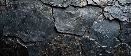 Black slate with rough texture 