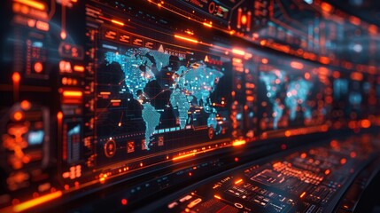 Obraz premium Advanced Global Surveillance Interface