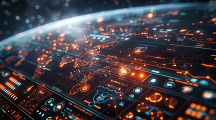 Obraz premium Futuristic Global Data Interface