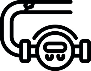 Simple vector icon of a water meter, representing water consumption monitoring and billing