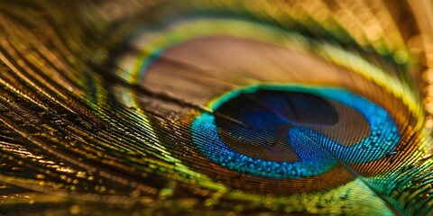 Naklejka premium Peacock feather abstract background