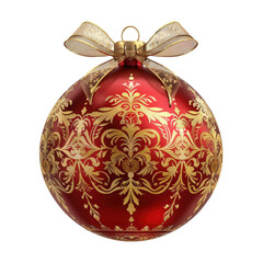 Christmas decorations with baubles isolated on white