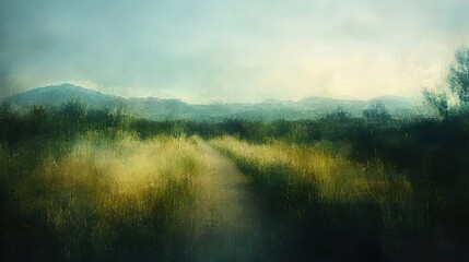 Blurred shot of an impressionistic landscape 