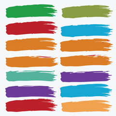 A set of stock rainbow watercolor colorful brush vectors. collection