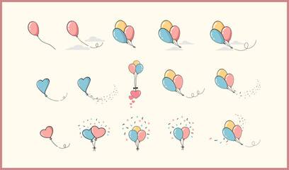 Party balloons flying into the sky	