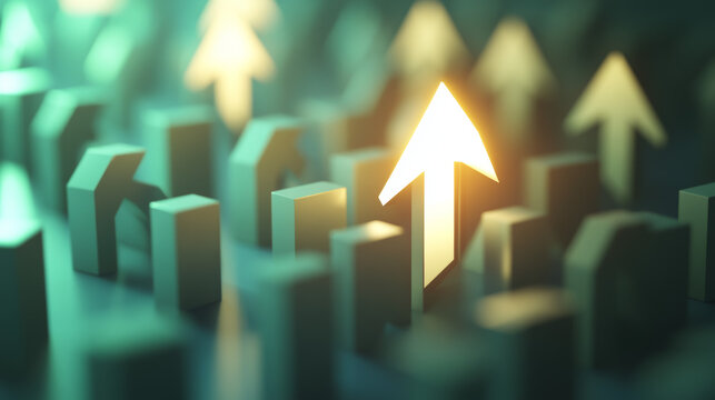 The background is a smooth, pastel green color, providing a calming and unobtrusive canvas that highlights the arrows. 