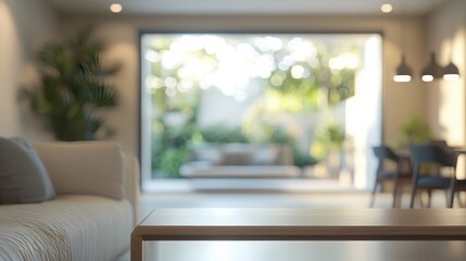 Blurred view of light living room