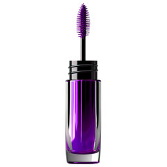 Obraz premium Front view of a Purple mascara bottle with no labels isolated on a white transparent background