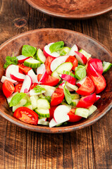 Bowl of healthy vegetable salad.