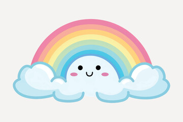 Cute cloud rainbow illustration