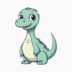 Fototapeta premium Cute cartoon dinosaur illustration