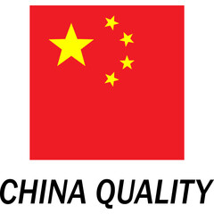 Made in China, Chinese Quality, China Flag , Chinese Product Emblem. Vector Flat Icon Label