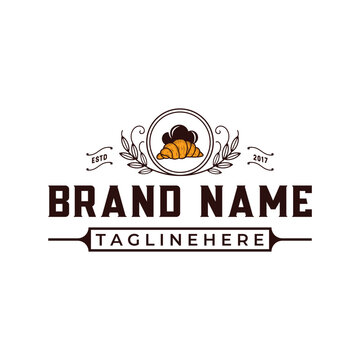 Original Hand-drawn retro bakery logo design