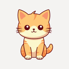 Obraz premium Cute cartoon orange tabby kitten